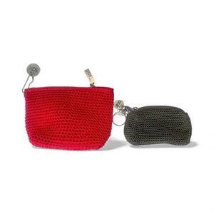 SET OF TWO The Sak Mini Keychain Bag + The Sak Essential Pouch - Hand Crochet